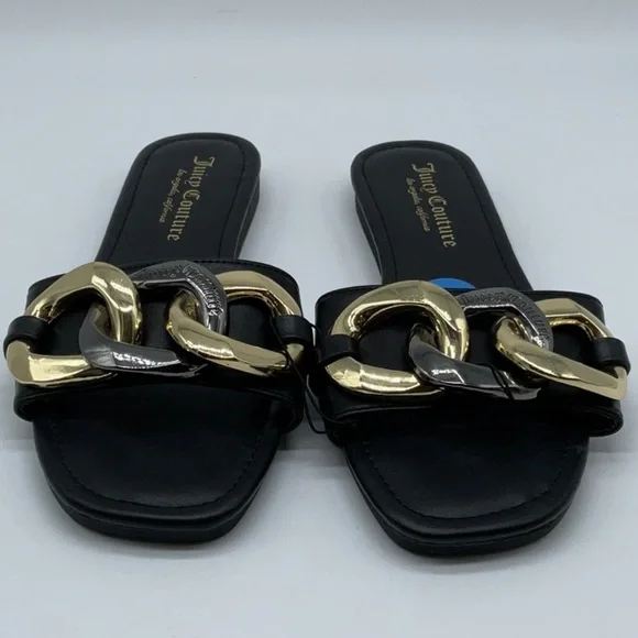Juicy Couture gold tone chain embellished slide - Picture 2 of 9